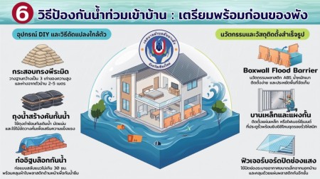 6 วิธีป้องกันน้ำท่วมเข้าบ้าน: เตรียมพร้อมก่อนของพัง ด้วยอุปกรณ์ DIY และนวัตกรรมสำเร็จรูป