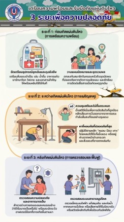 เตรียมความพร้อมและรับมือภัยแผ่นดินไหว 3 ระยะ เพื่อความปลอดภัยของทุกคน